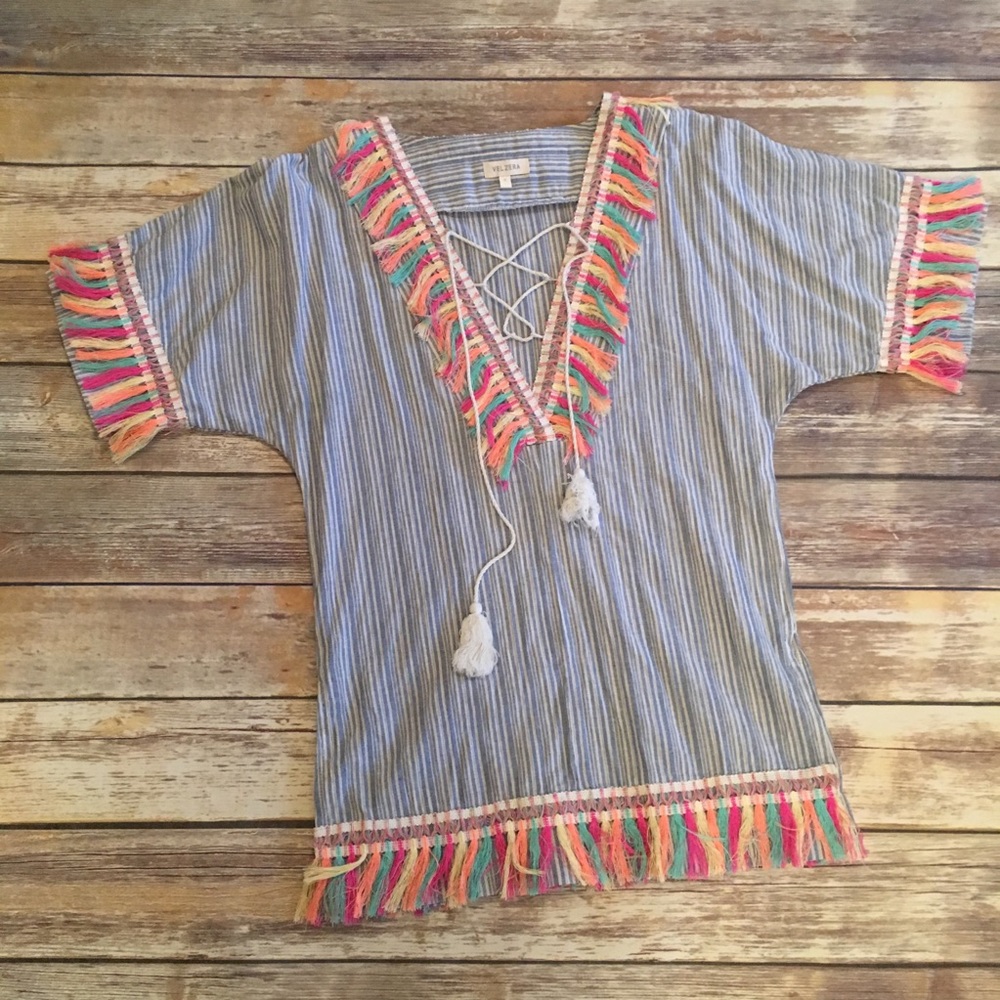 Colorful Fringe Top